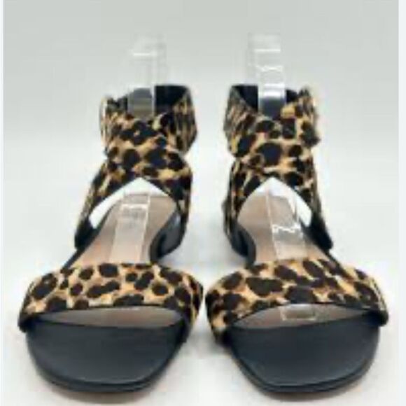 Banana Republic Brown and Black Leopard  Sandals with Ankle Strap - Picture 1 of 6